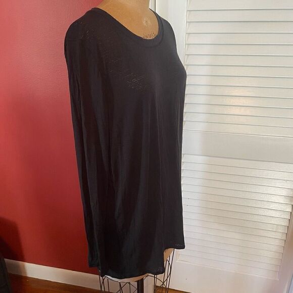 H&M | black long sleeve semi sheer top XL - Picture 3 of 7